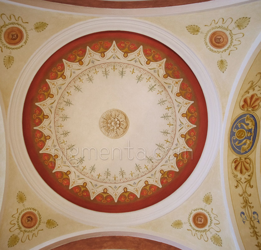 dome painted in art nouveau