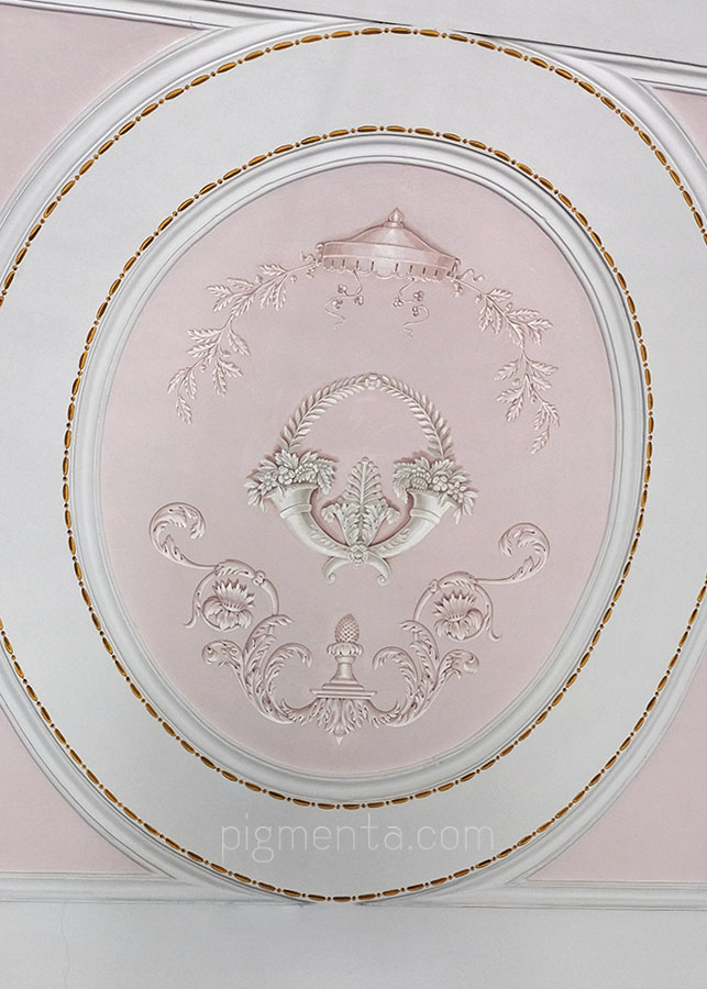 classical ornaments in grisaille