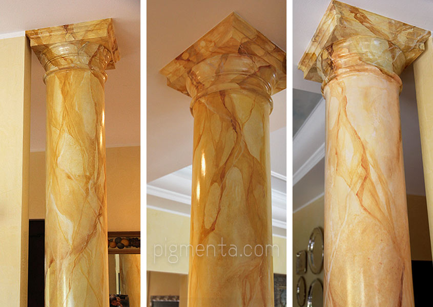 colonne in finto marmo